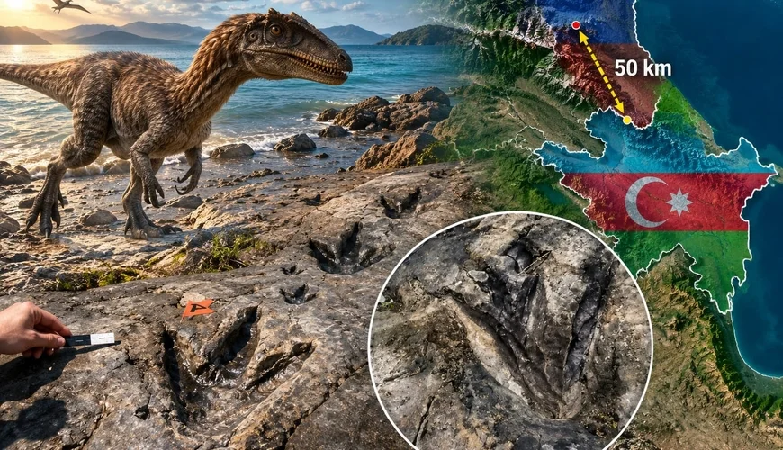 Dinozavr ayaq izləri Dağıstan sahilində tapıldı, alimlər araşdırır